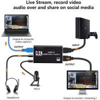 ราคา (ใหม่) 2020 USB3.0 HDMI 4K60Hz Video Capture HDMI USB Video Capture Card Dongle เกมสตรีมมิ่งสดออกอากาศด้วยไมโครอินพุต (14421810706)