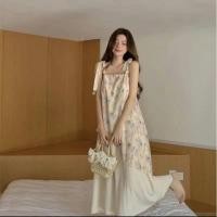 ราคา used once เดรสผูกไหล่ สีชมพู น่ารัก (25090844568)