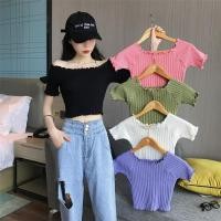 ราคา ✨พร้อมส่ง✨ ครอปไหมพรมเเขนสั้นปาดไหล่ น่ารักสไตล์เกาหลี เสื้อครอปแขนสั้นไหมพรมปาดไหล่น่ารัก ครอปท็อป ปาดไหล่ แขนสั้น (8920422039)
