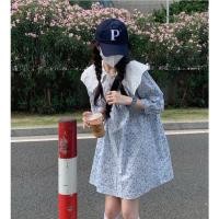 ราคา [8024] เดรสลายดอกไม้สีฟ้าคอปกสีขาว (11926482029)