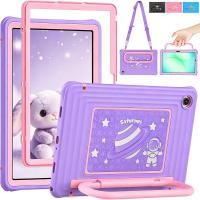 ราคา Kids Metal Handle Stand Case สําหรับ Samsung Galaxy Tab A11+ Plus / A9+ Plus 11 นิ้ว,Girls น่ารักนักบินอวกาศ,สายคล้องไหล่, 3 ชั้น Drop Proof กันกระแทกกรณีแท็บเล็ต (53913185832)