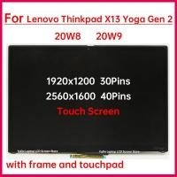 ราคา 13.3 นิ้วหน้าจอสัมผัสสําหรับ Lenovo Thinkpad X13 Yoga Gen 2 ประเภท 20W8 20W9 จอแสดงผล LCD Digitizer + กรอบประกอบเปลี่ยน (51662374465)