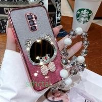 ราคา เคสโทรศัพท์ Samsung S9 Plus S9 S8 PLUS S8 กระจกแต่งหน้าหูหมีมงกุฎหรูหราพร้อมเชือกเส้นเล็ก เคส Samsung S9 Plus S9 S8 PLUS S8 (29208781619)
