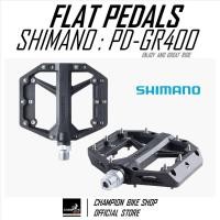 ราคา บันไดเสือภูเขา บันไดทัวร์ริ่ง บันไดซิตี้ไบค์ SHIMANO : PD-GR400 AM TL MTB FLAT PEDALS สีดำ (28403885096)