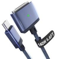 ราคา Magnetic 3 สาย USB-C 6.6FT ใช้งานร่วมกับ M5/M4/M3/M2 MacBook Air Pro Charger, 140W ปลอดภัย 3 สายสําหรับ MacBook Air (13"/15" 2026/2025/2024/2023/2022), Pro (16"/14" 2026/2024/ (57662098120)
