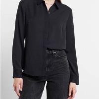 ราคา ของใหม่ Zara ตัดป้าย เสื้อเชิ้ตผู้หญิงแขนยาว สีดำ ผ้าดีมาก อก 36” (26552258487)