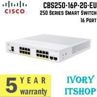 ราคา Cisco CBS250-16P-2G-EU 250 Series Smart Switch 16 Port Gigabit + PoE Power Budget 120 W + 2 x 1G SFP , Manage L2+L3 Stat (20386406780)
