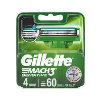ราคา ยิลเลตต์ ใบมีดโกนมัคทรีเซนซิทีฟ Gillette Mach 3 Sensitive Blades 4Pcs. (26544663917)
