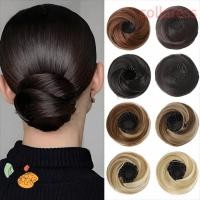 ราคา COLLARESS Clip in Hair Bun Extensions, Hair Bun Extensions, Hair Wigs Straight Texture Circle Elastic Clips Mini Donut Updo Updo Styles (54265007979)