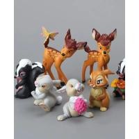 ราคา 7Pcs Cartoon Bambi Deer Toys PVC Action Figures Rabbit Figurine Squirrel Model Anime Dolls Christmas Gifts For Kids (43303081362)