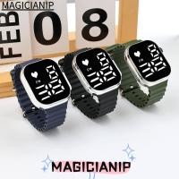 ราคา MAGICIANIP นาฬิกาอิเล็กทรอนิกส์,นาฬิกากีฬาหน้าจอ LED ทรงสี่เหลี่ยม,ลําลองสีทึบสายนาฬิกาซิลิโคนหน้าปัดขนาดใหญ่นาฬิกาดิจิตอลสําหรับชายหญิง (47864518912)