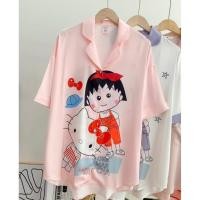 ราคา ️QC products ️เสื้อเชิ้ตแขนสั้นตุ๊กตาหางปลาสวย_ผ้าไหมซาตินคุณภาพสูง B545. (53511637911)