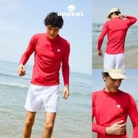 ราคา ☀️APPEAL [Men] Every Moment Rashguard เสื้อว่ายน้ำสีแดง เสื้อว่ายน้ำแขนยาว แรชการ์ด ผู้ชาย กันUV มีซับใน AP14650 แดง (27078101481)