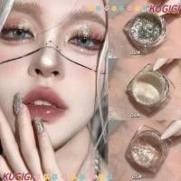 ราคา KUGIGI Glitter Gel Eye Shadow, Silver White Highlighter Waterproof Eyeshadow Jars, Long Lasting Sequins Shiny Silkworm Makeup Liquid Eyeshadow (46263441105)