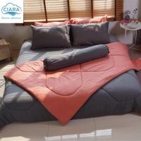 ราคา CIARA Bedding ผ้าปูที่นอน ผ้านวมสีทูโทน(สีเทาซิลเว่อร์+ สีโอรส) ผ้าไมโครเทค ลินิน 400 เส้นด้าย ผ้านุ่มสบายผิว (55156855945)