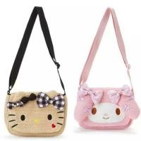 ราคา Sanrio กระเป๋าสะพายข้าง งานสาน ลายคิตตี้(hello kitty) และมายเมโลดี้ (my melody) (2639819837)