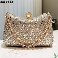 ราคา ELDGEAN กระเป๋าราตรี, ทองเงิน Blue Diamond Inlay Rhinestone Diamond Inlay Bag, Luxury Sparkling Premium Rhinestone กระเป๋าสะพาย (51461869687)