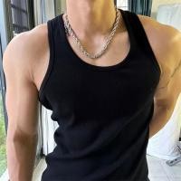 ราคา อเมริกันหนักเกลียวเสื้อกั๊กผู้ชายเสื้อยืดด้านในสีขาวเสื้อกั๊กแขนกุดแน่นยืดหยุ่นฟิตเนสกีฬาเสื้อกั๊ก (45112970638)