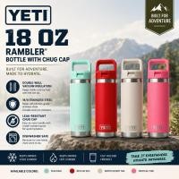 ราคา YETI Rambler 18oz ขวดน้ําพร้อมฝาฟางสีเข้ากัน (56814576379)