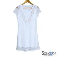 ราคา เดรสลูกไม้ แขนสั้น สีขาว (41060319611)