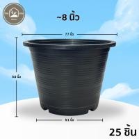 ราคา กระถางพลาสติก เบอร์ 8 ขนาด 7.5 นิ้ว สีดำ ยกกล่อง 100 ใบ พร้อมส่ง (28914863549)
