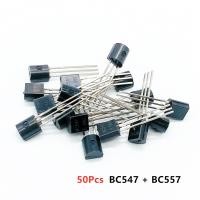 ราคา (50Pcs/lot)BC547+BC557 Each 25Pcs BC547B BC557B NPN PNP Transistor TO-92 Power Triode Transistor kit Bag (49101727659)