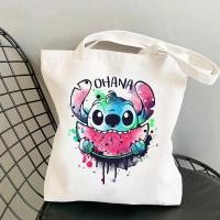 ราคา HOT! กระเป๋าผ้าใบลาย Lilo and Stitch กระเป๋าเป้สะพายหลังสำหรับนักเรียนพิมพ์ลาย Stitch กระเป๋าถือ กระเป๋าผ้าใบสะพายไหล่ (44126963612)