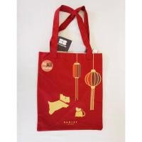 ราคา กระเป๋าถือ RADLEY by Shiseido สีแดง ลายน้องหมาและโคมไฟ (8315338943)