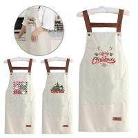 ราคา Local stock Chef's apron Cook competition apron Restaurant/Mommy Garden Apron Simple color Christmas Pattern (57412105525)