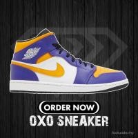 ราคา Air Jordan 1 Mid Lakers Aj1 BQ8426-517 รองเท้าผ้าใบ Nike รองเท้าผู้หญิงผู้ชาย Kasut LCO4 (54914829595)
