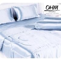 ราคา OHM ผ้าปูที่นอน ผ้าเครปซาติน 220 เส้น ขนาด 3.5 ฟุต 3 ชิ้น (สีฟ้าอ่อน) (1144263064)