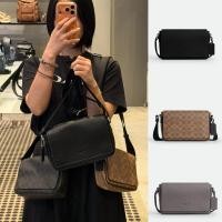 ราคา แท้%Coach Jack Men's Shoulder Bag in Signature Canvasกระเป๋าสะพายข้างรุ่นใหม่ สายปรับได้กระเป๋าไหล่ (49912874023)