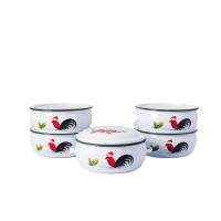 ราคา discount☸ปิ่นโตเคลือบ ปิ่นโตลายไก่ ทรงบุษบา 14cm x 5ชั้น ลายไก่ลำปาง ตรานกเพนกวิน (15522257305)