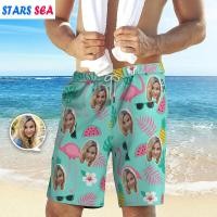 ราคา 2026 ใหม่ Custom Face กางเกงขาสั้นผู้ชาย Sharks Foliage Breathable Beach กางเกงขาสั้น 3D พิมพ์ Unisex Gym กีฬากางเกงขาสั้นน้ําแข็งกางเกงขาสั้นว่ายน้ํา (56010439432)