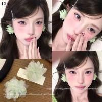 ราคา ต่างหูดอกไม้สีเขียวมิ้นต์สไตล์โมริสไตล์วันหยุดหญิงการออกแบบเฉพาะต่างหูดอกไม้ผ้าไหม (42479318798)