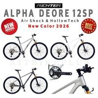 ราคา @New2026 จักรยานเสือภูเขา RICHTER รุ่น ALPHA ล้อ 29 นิ้ว ชุดเกียร์ SHIMANO DEORE 12 Speed รุ่นใหม่ซ่อนสายลงคอ (23060045143)