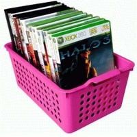 ราคา ตะแกรงโมเดิร์น DVD คละสี18x28x12cm ตะกร้าพลาสติกใส่ของ ตะกร้าพลาสติก (50751104329)