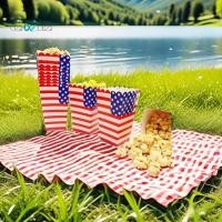 ราคา Gzhxdiizi24pcs วันประกาศอิสรภาพคุกกี้กระเป๋า Candy Treat กระเป๋า American Flag Star Stripe Buffet ถุงขนม 4th of July Partys (48613693232)