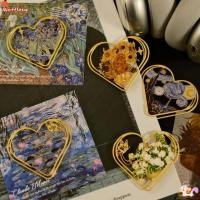ราคา WATTLEUG ที่คั่นหนังสือโลหะ, สไตล์ย้อนยุครูปหัวใจ Hollowed-Out Book Mark, บาง Monet & Van Gogh ดอกทานตะวัน Water Lily Book อ่านคลิปของขวัญนักเรียน (52259730990)