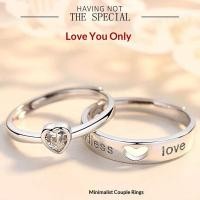 ราคา แหวนคู่รัก Love Forever ดีไซน์หัวใจกลวง สายแต่งงานโลหะผสมหรูหราสําหรับคนรัก (51310879860)