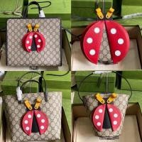 ราคา สไตล์ล่าสุด GG Seven-Star Little Ladybug กระเป๋าเด็กกระเป๋าช้อปปิ้งอิตาลี TOTE Bag TOTE Bag Mini Shopping Bag Bucket Bag Handbag Shoulder Bag Cross-Body Bag Female Bag Ladies Bag664083/666277 (2674541