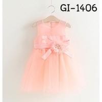 ราคา ชุดเดรสออกงานเด็กผู้หญิงสีพีช (717504136)
