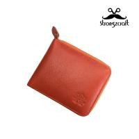 ราคา กระเป๋าสตางค์หนังแท้ซิปรอบ (สีส้ม) (443157891)