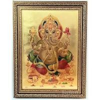 ราคา กรอบภาพมงคลแผ่นทองขนด A4 องค์พระพิฆเนศวร พระเอกทันตะ คณปติ (Ekadanta Ganapati) (9773255182)