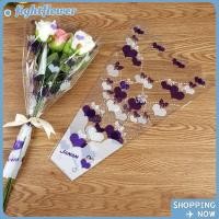 ราคา FIGHT 100 ชิ้น Rose Bouquet Wrapping Sleeve, Rose Bagging Water Proof ดอกไม้ห่อกระเป๋า, Love Heart รูปแบบบันไดช่อดอกไม้ถุงบรรจุภัณฑ์งานแต่งงาน (54064845184)