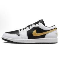 ราคา (พรีออเดอร์) รองเท้าผ้าใบ NIKE Air Jordan 1 Low White Black Metallic Gold Swoosh 553558-172 ของแท้100% (26142862785)