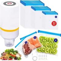 ราคา 42 ชิ้น ชุดเครื่องซีลสูญญากาศ Sous Vide - ถุงแบบใช้ซ้ําได้ 30 ใบ, 5 คลิปและคลิปปิดผนึกสําหรับ Anova, Joule Cookers RSVA (46764938808)