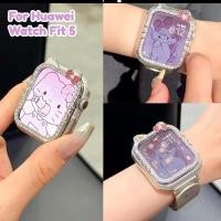 ราคา PC Hollow สําหรับ Huawei นาฬิกา Fit 5 สมาร์ทนาฬิกาเพชรกันชนอุปกรณ์เสริมสําหรับ Huawei นาฬิกา Fit5 Watch5 การ์ตูนหูแมวเพชรฝัง Hollow Shell (54109789560)