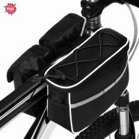 ราคา INNICE Bike Top Tube Bag, Large Capacity with Rain Cover Bicycle Front Frame Bag, ทนทานพร้อมสายสะพายไหล่แถบสะท้อนแสง Cycling Frame Pack Mountain Bike (48713300560)