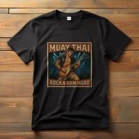 ราคา Muay Thai Musician T-Shirt: Rock & Fiht uitar Martial Arts (52462563618)